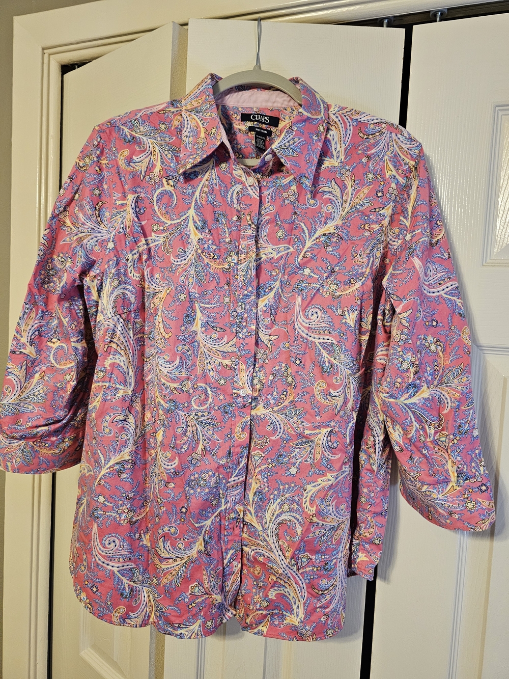 Chaps Pink Paisley Button-Up Shirt